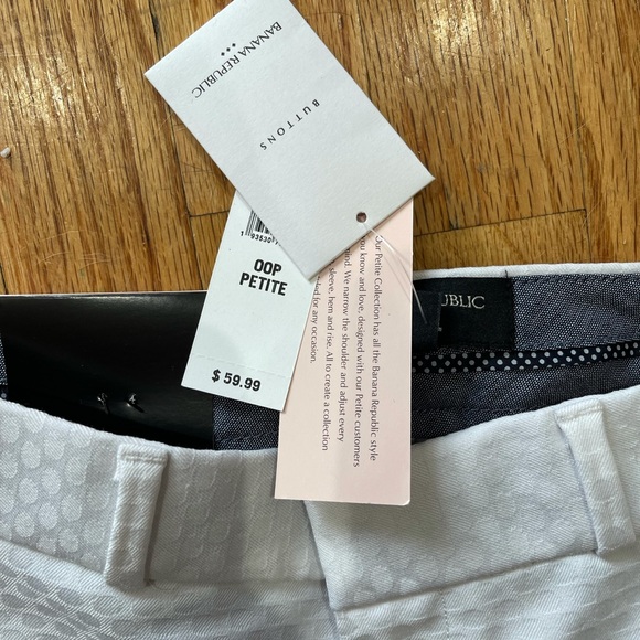 New Banana Republic White Hampton Pants 00P - Picture 2 of 3